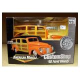 American Muscle 1/24th Scale 1940 Ford Woody Die Cast Activity Set, And David Changs Kustomcity Drag
