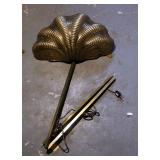 Vintage Ornate Brass Clam Shell Wall Sconce Powers On
