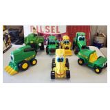 John Deere Rubber Childrens Push Toys, Some Are Books!, Total Qty 7