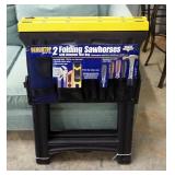 Bench Top Pro Polyvinyl Saw Horses, Qty 2, New With Toolbag
