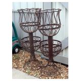 Metal Tiered Planter Pot Stands, Qty 2, Approx 4