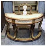 Pulaski Furniture Half Round Dressing Table, 30.5" x 48" x 23", And Chair
