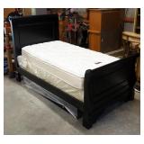 New Classic Sleigh Style Twin Bed With Under Bed 3 Drawer Storage, Mattress And Box Springs, 51.5" x