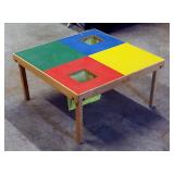 Childs Play Lego Style Play Table, With 2 Netted Baskets, 16.5" x 32" x 32"
