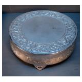 Silver Plateau Cake Stand 15" Square And 14" Round