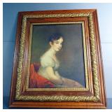 Arthur J Elsley Framed Matted Under Glass Print, 17.5" x 22", Collotype Thomas Sully Portrait Of Ann