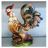 Ceramic 10" Rooster Cookie Jar And 12" Ceramic Rooster Statuette