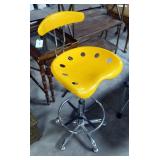 Adjustable Height Drafting Stool With Tractor Style Seat And Back Rest