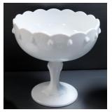Footed Milk Glass Pedestal Bowls, Ashtrays, Candy Dishes, And More, Total Qty 10