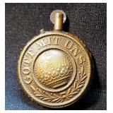 WW1 German Trench Art Lighter, Inscribed "Gott Mit Uns", 1 3/4" Diameter