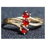 Multi Stone Ring Assortment Including Wideband, Chevron Styles, Stamped 10k, With Stacked Design, St