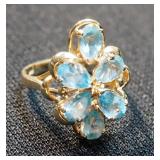 Ring Assortment Including A Three Pearl Stamped 10k Oval Cut Multi Stone Ring, Stamped 10KP, 6 Stone