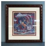 Randal Spangler "The Wizards Rain Machine" Framed Matted Under Glass Signed Print Numbered 195/ 700,