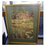 A. Thompson Framed Matted Under Glass Wild Life Print, 43" x 32.5", And Framed Matted Under Glass Hu