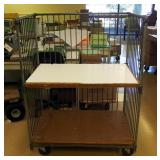 Handmade Metal 2 Shelf Rolling Inventory Cart, 54" x 42" x 26"