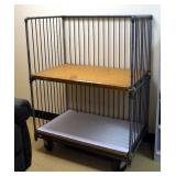 Handmade Metal 2 Shelf Rolling Inventory Cart, 54" x 42" x 26"
