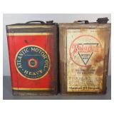 Atlantic Motor Oil, Atlantic Refining Co, 5 Gallon Oil Can, And Polarine Motor Oil, Standard Oil Co,