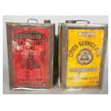 Cities Service Oils, Cities Service Oil Co, 5 Gallon Can, And Standard Gas Engine Oil, Standard Oil 