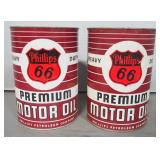 Phillips 66 Premium Motor Oil, Phillips Motor Co, In 5 Quart Cans, Qty 2