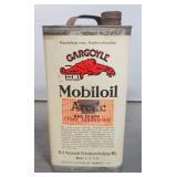 Gargoyle Mobiloil Motor Oil, Socony- Vacuum Co, One Gallon Can With International Language Can