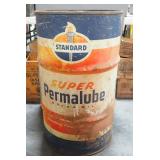 Standard Super Permalube Motor Oil, Standard Oil Co, 32" x 19" Circumference Barrel