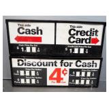 Cash And Credit Card Double Sided Gas Pump Toppers, Qty 2