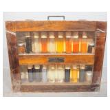 Standard Oil Company Sample Oil Bottles In Wood Case With Diagrammatic Step Samples