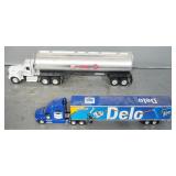 Phillips 66 Conoco 76 Model Tanker Truck, 19.5" Long, And Chevron Delo Model Truck, 16" Long