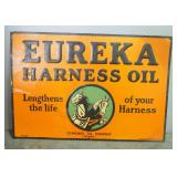 Eureka Harness Oil Metal Sign, 20" Wide x 13.5" High