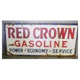 Red Crown Gasoline Metal Sign, 60" Wide x 28" High