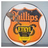 Phillips 66 Ethyl Metal Sign, 30" Diameter
