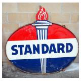 Standard Oil Double Sided Metal Sign, 59" Wide x 54" High