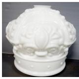White Crown Glass Gas Pump Globe