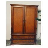 Wood Two Drawer Wardrobe With Adjustable Shelves, 72" x 50" x 21"
