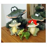 Ceramic Decorative Frogs, Qty 5