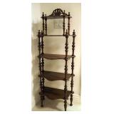Turned Wood Whatnot Shelf, 55" x 20" x 11.5"