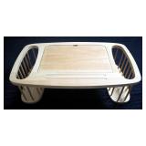 Wood Adjustable Bed Trays With Flip Up Book Rest, 9" x 28" x 16.5", Qty 2