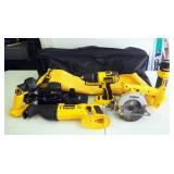 Dewalt Cordless Tool Assortment Including Hand Saw, Sawzaw, Router, Flashlight, And Drill, Includes 
