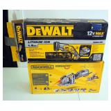 Dewalt 12v Pivot Reciprocating Saw Kit, In Original Box With Carrying Bag, And Rockwell Versacut Min