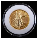 2008 American Gold Eagle $25 Gold Coin, 1/2 oz Fine Gold, Obverse Mimics St Gauden Coins