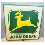 John Deere Double Sided Illuminated Sign, circa 1968-1999, 50" High x 50" Wide x 8" Deep