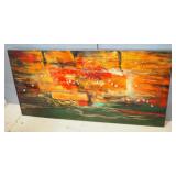 Modern Abstract Wall Art With Dimensional Crystals Attached, 60" Wide x 30" High