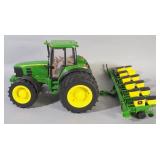 Ertl John Deere 7430 Scale Model Tractor And Ertl John Deere 1700 Planter
