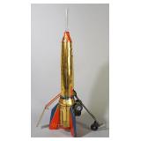 Vintage Tin Litho Russian Interkosmos Rocket, 15.5" High