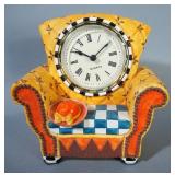 Clock Assortment, Includes Howard Miller Table Clock, Neon Style Wall Clock, Arm Chair Clock, And Pa