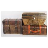Decorative Box Containers, Qty 3, Various Styles, Sizes 10" x 12.5" x 8", 8" x 14.5" x 9.25", And 6"