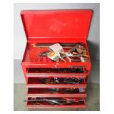 Task Force Metal 4 Drawer Locking Toolbox 13" X 22" X 12" With Some Contents, No Key