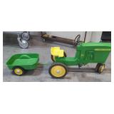 Vintage Ertl John Deere 20 Pedal Tractor With Wagon Trailer