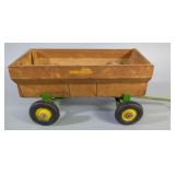 Vintage John Deere Toy Farm Wagon With Rubber Tires, In Box, Damaged, (See Pictures For Details)