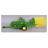 Ertl Diecast John Deere 1:16 Scale Tractor #584 With Front End Loader And Baler Implements